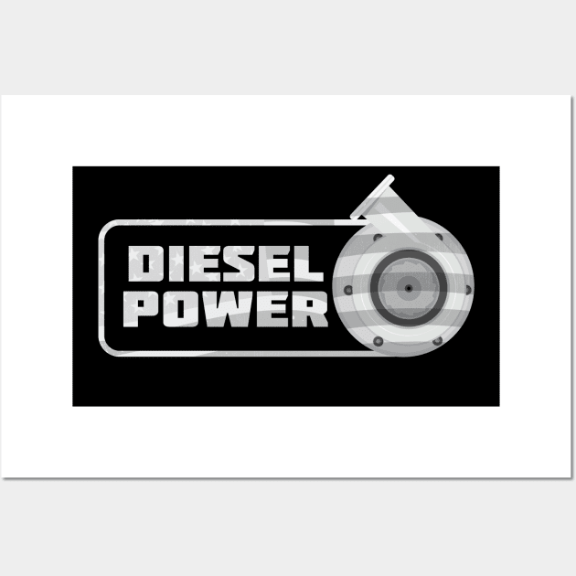 Diesel Power Turbocharger American Flag USA Wall Art by almostbrand